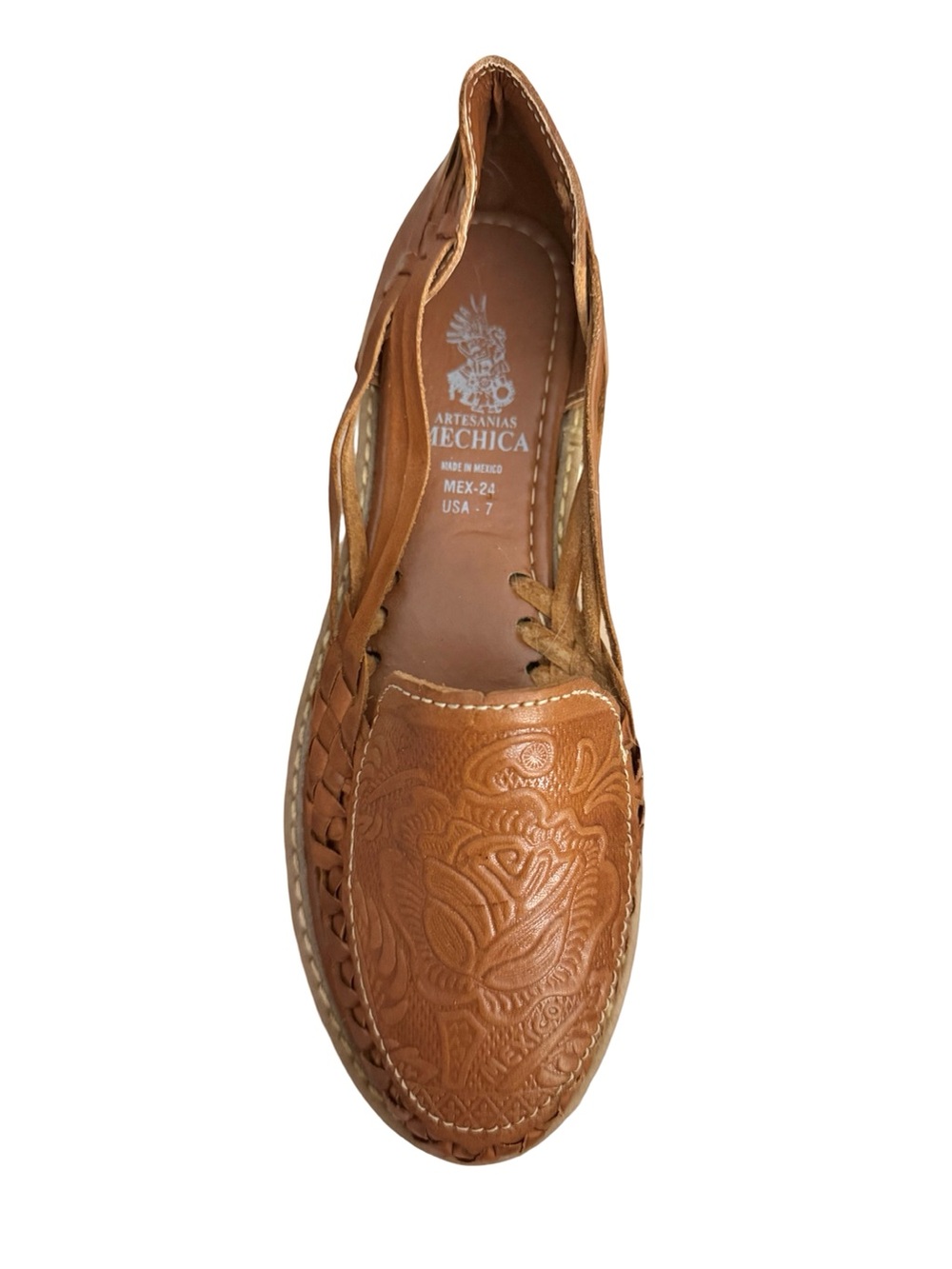 ARTESANIAS MECHICA Huarache Loafers Mexican Boho Slip-Ons Moccasins Shoes Flats - Picture 10 of 11